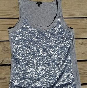 Talbots silver sequin tank, size Medium